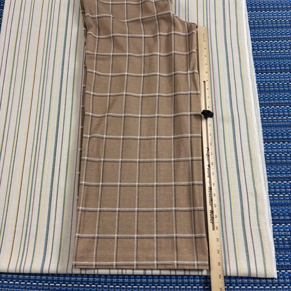 NEW J. Jill Pants Womens Large Brown Plaid Ponte Wide Full-Leg Cropped Pull On - Picture 8 of 12